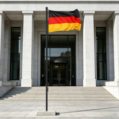 Jopassy Fahnenmast 6,5 m aus Aluminium Ø50 mm mit Deutschlandflagge und Bodenhülse