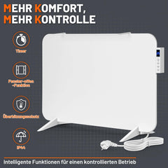 Jopassy Infrarotheizung 450/800W mit Smart Thermostat App Handtuchhalter IP44