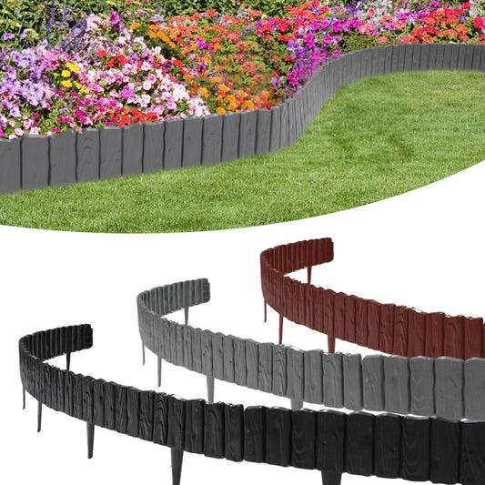 Jopassy Rasenkante Kunststoff Holz-Optik Beetumrandung für Garten