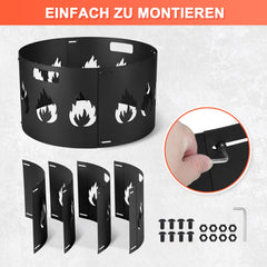 Jopassy Funkenschutz für Feuerschalen Ø 55–100 cm verstellbar aus Stahl