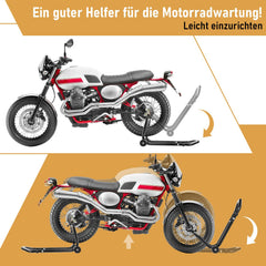 Jopassy Motorrad Montageständer Set vorne und hinten bis 300 kg verstellbar