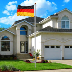 Jopassy Fahnenmast 6,5 m aus Aluminium mit Seilzug und Deutschlandflagge
