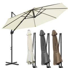 Jopassy Sonnenschirm Ampelschirm Ø 300 cm, Rund Marktschirm Groß 360° Rotation, für Gärten, Terrassen