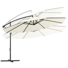 Jopassy Sonnenschirm Ø 300/350 cm, Ampelschirm mit Ständer und Kurbe