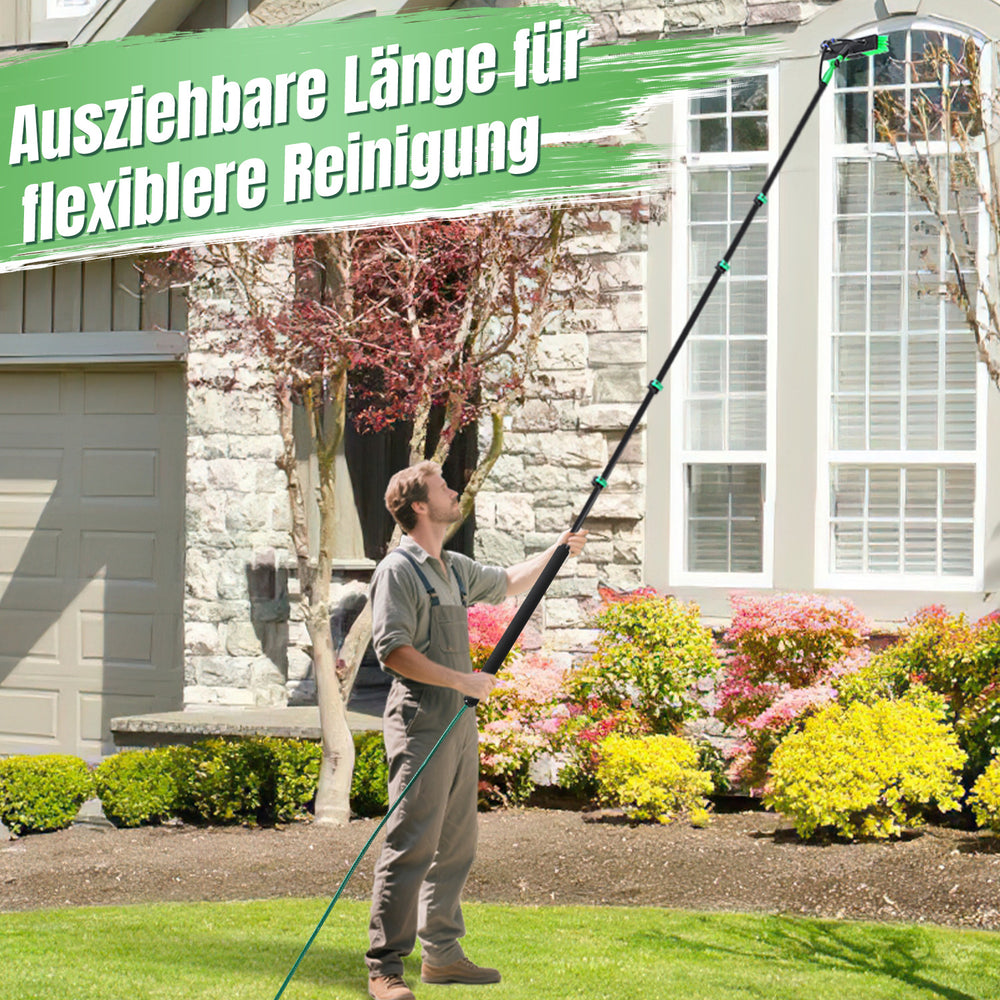 Jopassy Teleskop Waschbürste 3,6M/4,8M/7,2M, Waschbürste mit Teleskopstiel, Teleskopbürste mit Wasseranschluss
