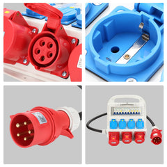 Jopassy Baustromverteiler 32A 400V mit 2× CEE 16A 1× CEE 32A und 4× Schuko IP44