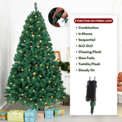 Jopassy Künstlicher Weihnachtsbaum 120/150/180/210 cm mit LED Beleuchtung und Metallständer