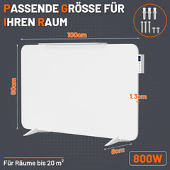 Jopassy Infrarotheizung 450/800W mit Smart Thermostat App Handtuchhalter IP44