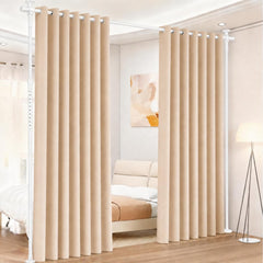 Jopassy Raumteiler Gardinenstange ohne Bohren 122–305 cm freistehend