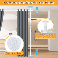 Jopassy Raumteiler Gardinenstange ohne Bohren 122–305 cm freistehend