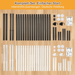 Jopassy Raumteiler Gardinenstange ohne Bohren 122–305 cm freistehend
