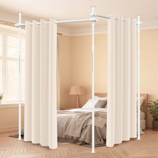 Jopassy Raumteiler Gardinenstange ohne Bohren 122–305 cm freistehend