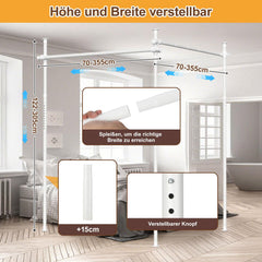 Jopassy Raumteiler Gardinenstange ohne Bohren 122–305 cm freistehend
