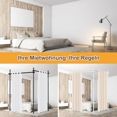 Jopassy Raumteiler Gardinenstange ohne Bohren 122–305 cm freistehend