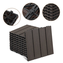 Jopassy WPC Terrassenfliesen 30x30 cm, Klickfliesen für Balkon, 1–5 m²