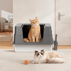 Jopassy XXXL Katzenklo aus Edelstahl mit Deckel 70 × 50 × 43 cm für große Katzen