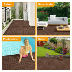 Jopassy WPC Terrassenfliesen 30x30 cm, Klickfliesen für Garten