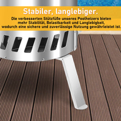 Brennholz Poolheizung Edelstahl