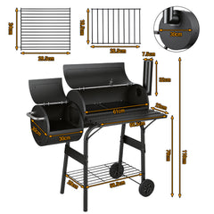 Jopassy Holzkohlegrill mit 2 Kammern und Thermometer