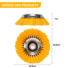 Jopassy Unkrautbürste 200 mm Nylon Drahtbürste für Freischneider