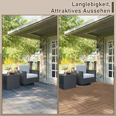 Jopassy WPC Terrassenfliesen 30x30 cm, Klickfliesen für Balkon, 1–5 m²