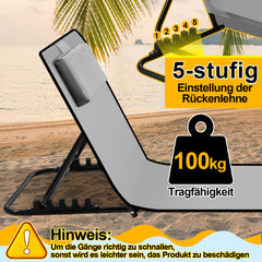 Jopassy Klappbare Strandliege mit verstellbarer Rückenlehne