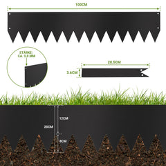 Jopassy Metall Rasenkante 20 cm mit Dornen, Beeteinfassung für Garten