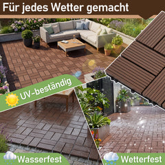 Jopassy PP Terrassenfliesen 30 x 30 cm für Balkon und Pool