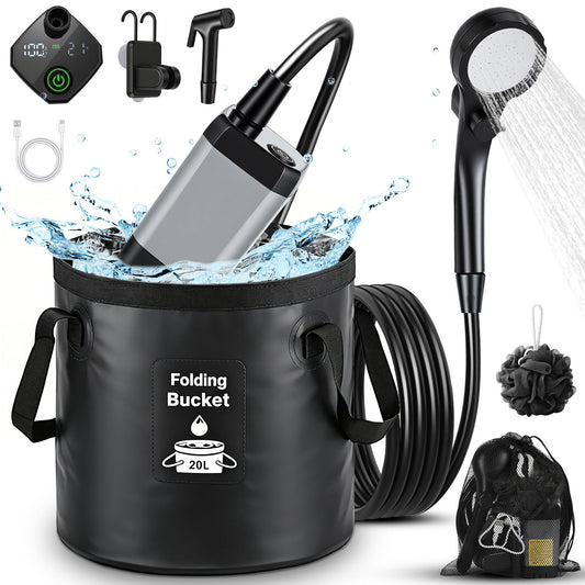 Jopassy Tragbare Campingdusche 20L mit Akku Pumpe