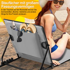Jopassy Klappbare Strandliege mit verstellbarer Rückenlehne