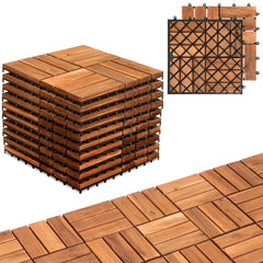 Jopassy Holzfliesen 30x30 cm, Terrassenfliesen für Balkon, 1–5 m²