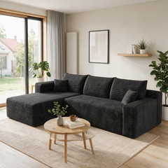 Jopassy Ecksofa mit Chaiselongue 241 x 151 x 58 cm, 2-Sitzer Sofa ohne Montage