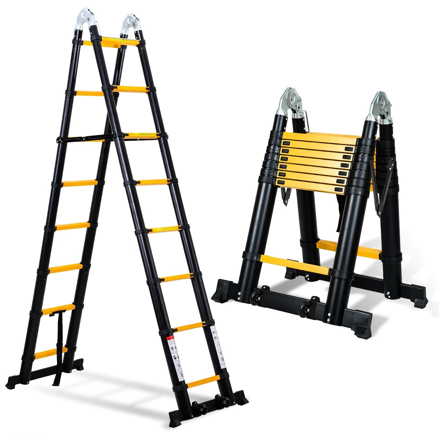 Jopassy Teleskopleiter 5 m klappbar Aluminium Ausziehleiter 150 kg