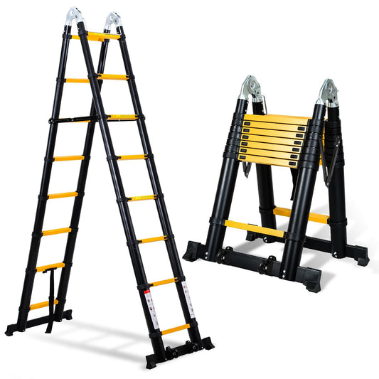 Jopassy Teleskopleiter 5 m klappbar Aluminium Ausziehleiter 150 kg