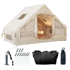 Jopassy Aufblasbares Campingzelt 6.3㎡ Luftzelt mit Dachfenster und Tragetasche