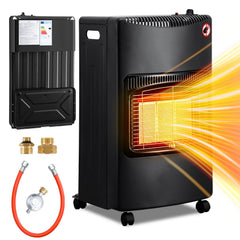 Jopassy Gasofen 4200W für Propan und Butan mit Druckregler Adapter und Rollen