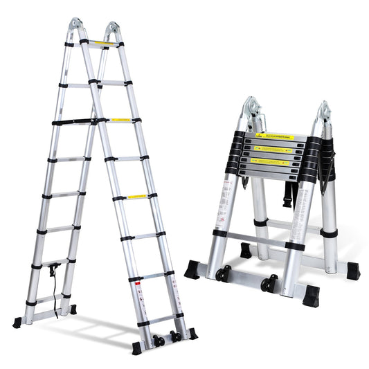 Jopassy Teleskopleiter 5 m klappbar Aluminium Ausziehleiter 150 kg