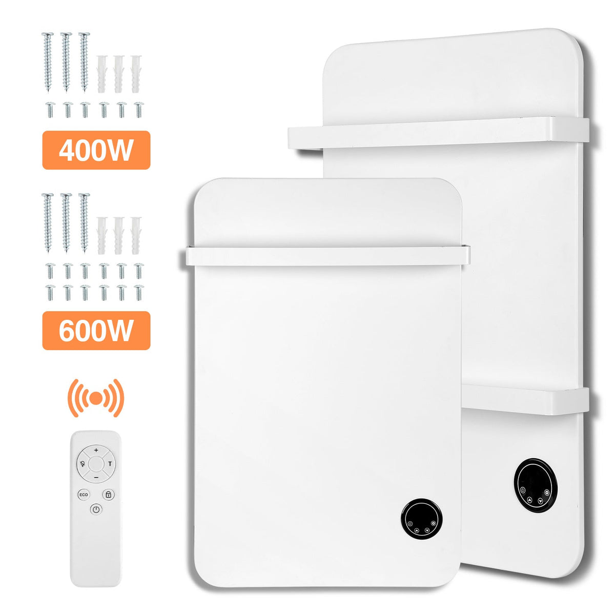 Jopassy Infrarotheizung 400/600W mit Thermostat Tuya App Fernbedienung und Handtuchhalter