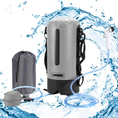 Jopassy Campingdusche 12L tragbare Outdoor Dusche mit Fußpumpe Temperaturanzeige
