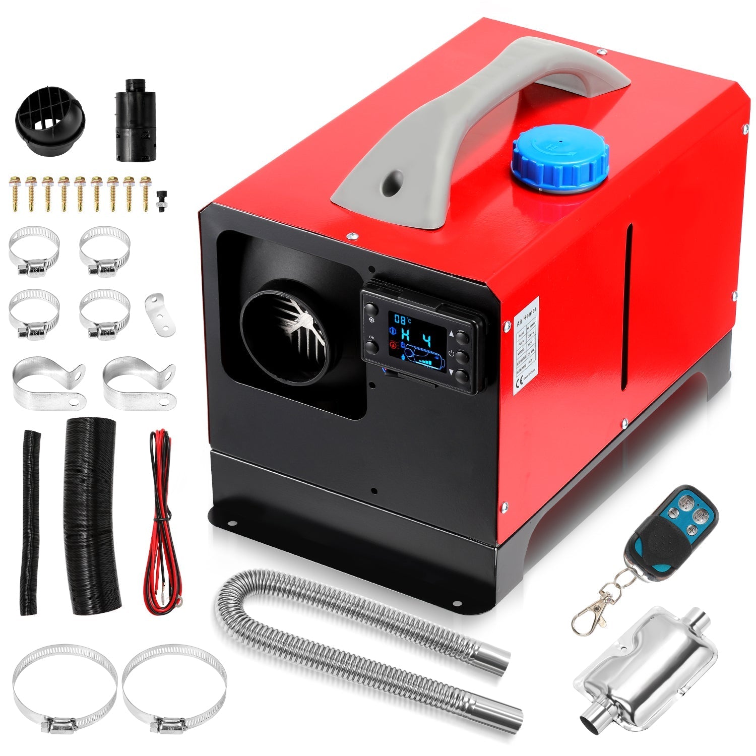 Jopassy Dieselheizung 8kW 12V All-in-One mit LCD Fernbedienung für Wohnmobil LKW