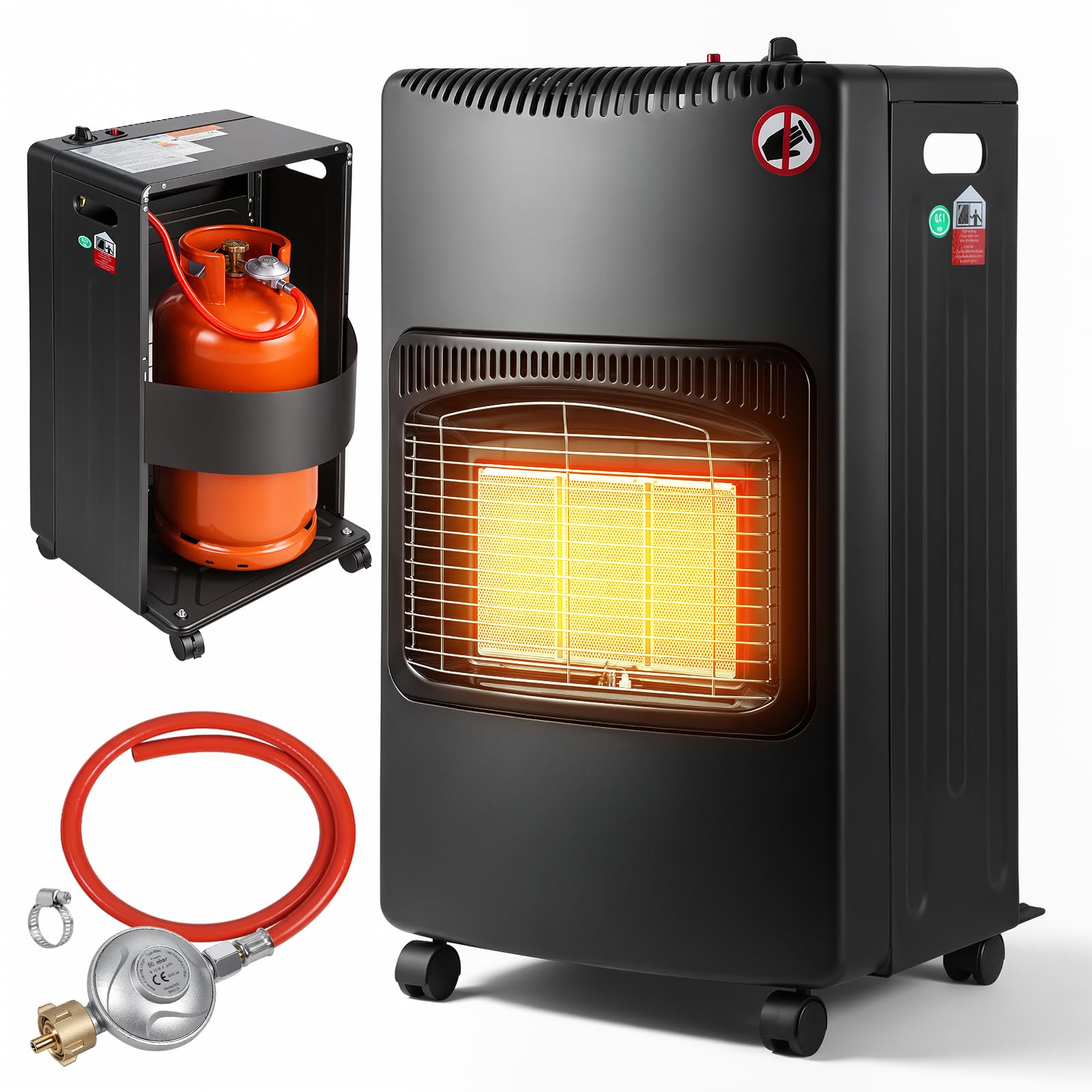 Jopassy Keramik Gasheizer 4200W mit Gas- und Elektroheizung