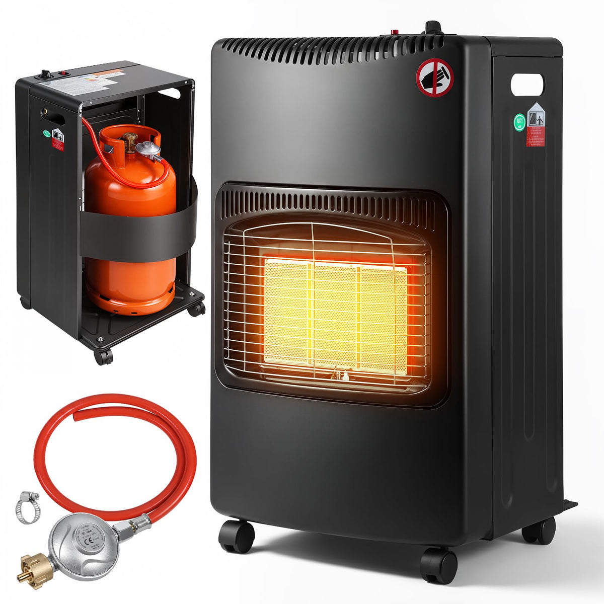 Jopassy Keramik Gasheizer 4200W mit Gas- und Elektroheizung