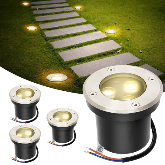 Jopassy LED Bodeneinbaustrahler Außen 3W IP67 Warmweiß für Garten Gehweg