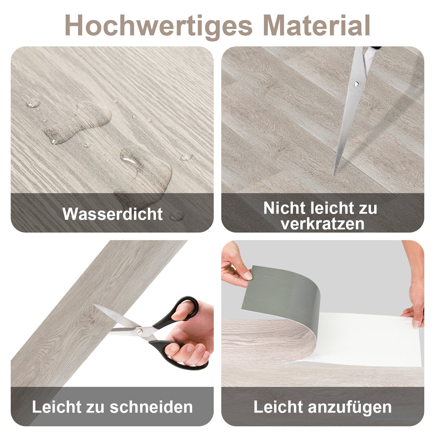 Jopassy PVC Bodenbelag selbstklebend 1,5 mm Vinylboden Holzoptik