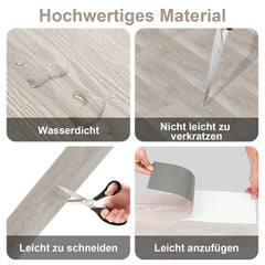 Jopassy PVC Bodenbelag selbstklebend 1,5 mm Vinylboden Holzoptik