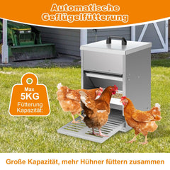 Jopassy Futterautomat Hühner 5 kg verzinkt mit Pedal rattensicher