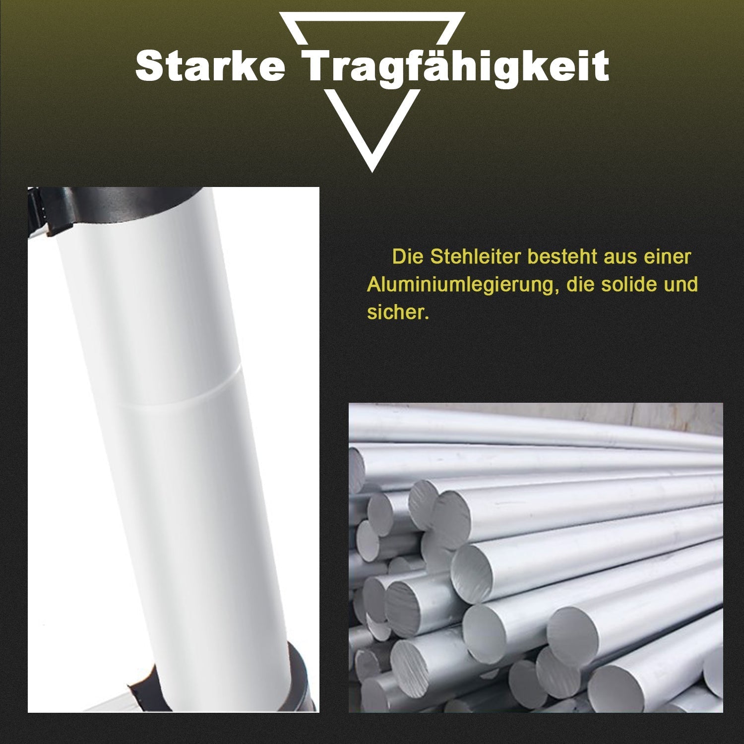 Jopassy Teleskopleiter Aluminium 2,6–5 m bis 150 kg für Haus und Garten