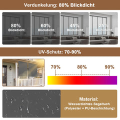 Jopassy Senkrechtmarkise Balkonmarkise Außenrollo für Balkon Terrasse Garten
