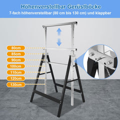 Jopassy Gerüstbock 2er Set höhenverstellbar 81-130 cm 200 kg klappbar