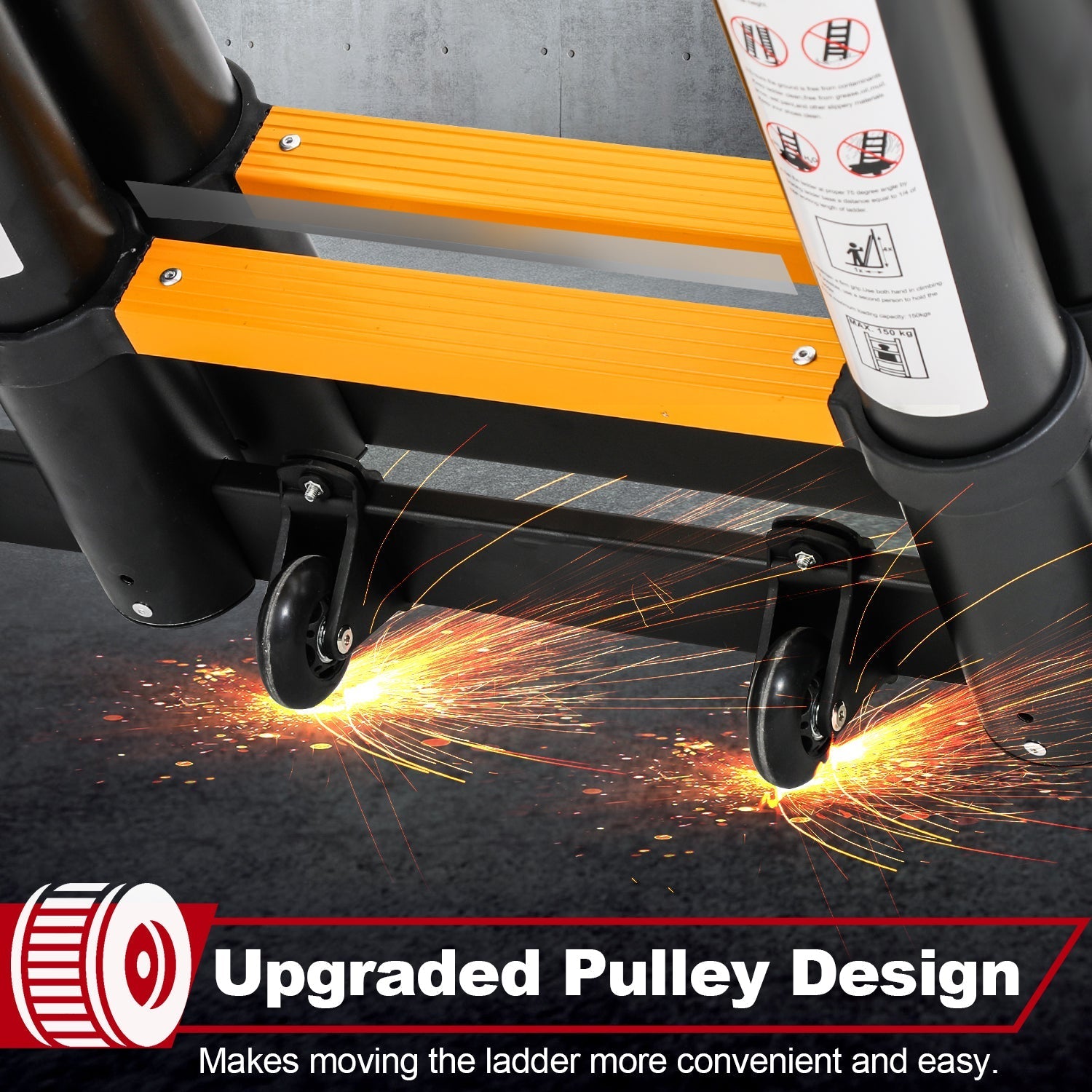 Jopassy Teleskopleiter 5 m klappbar Aluminium Ausziehleiter 150 kg